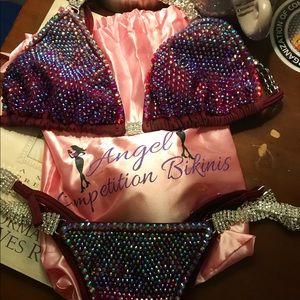 Wine red Angel Competition Bikinis IFBB NPC OCB